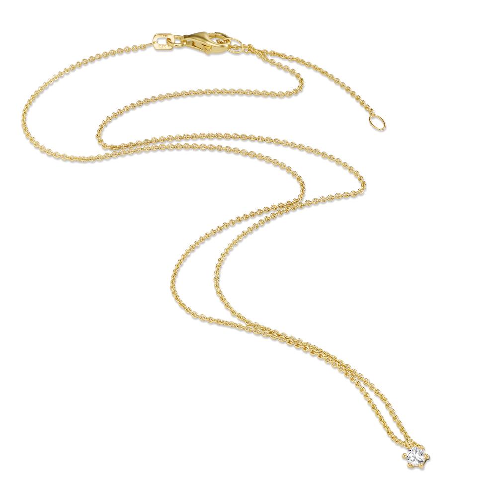 Collier 375/9 K Gelbgold Zirkonia verstellbar Ø3.5 mm