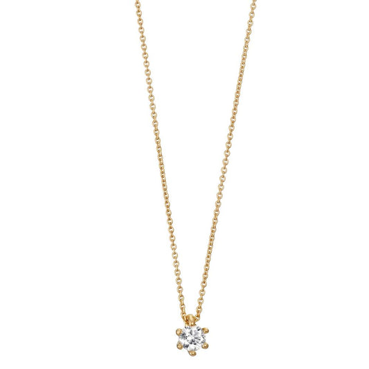 Collier 750/18 K Gelbgold Diamant 0.10 ct, w-si verstellbar