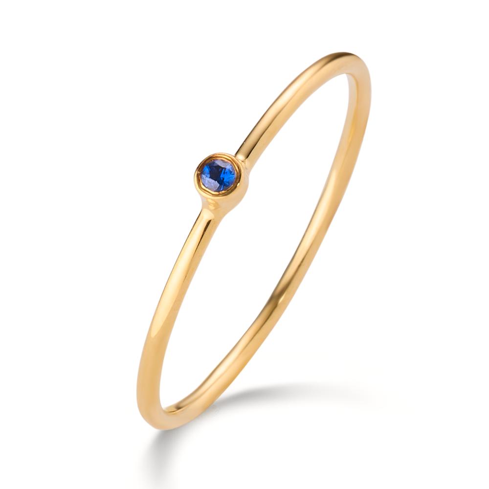 Solitär Ring 585/14 K Gelbgold Saphir 0.14 ct