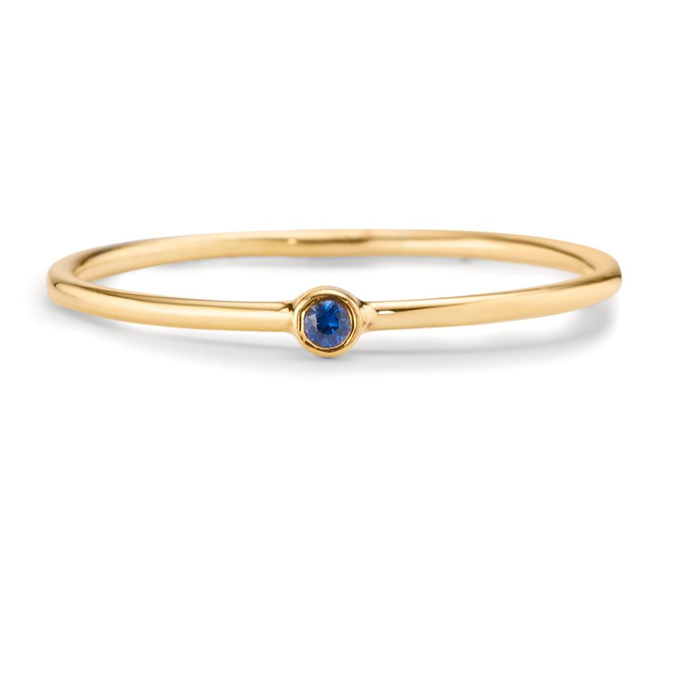 Solitär Ring 585/14 K Gelbgold Saphir 0.14 ct