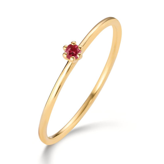 Solitär Ring 585/14 K Gelbgold Rubin 0.04 ct