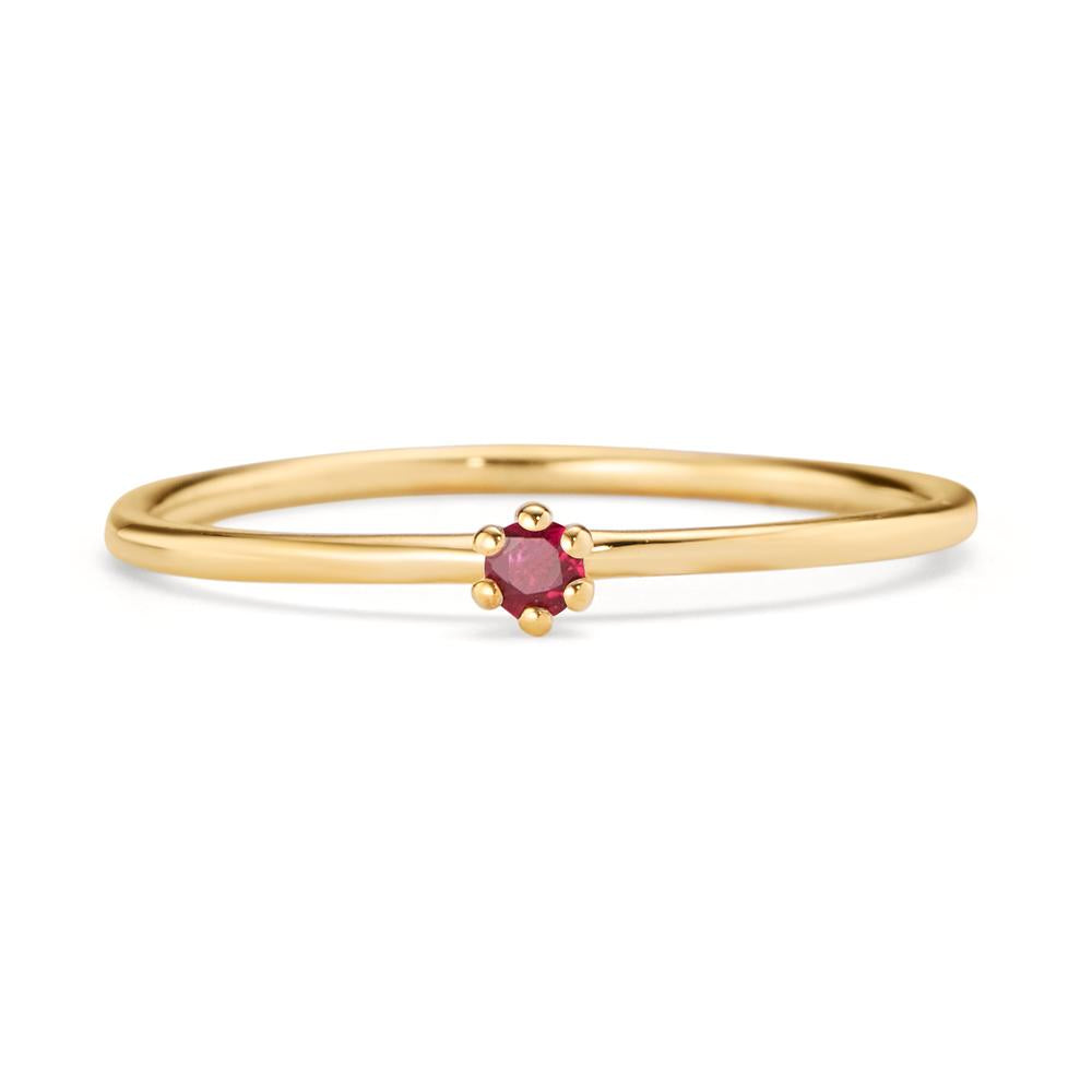 Solitär Ring 585/14 K Gelbgold Rubin 0.04 ct