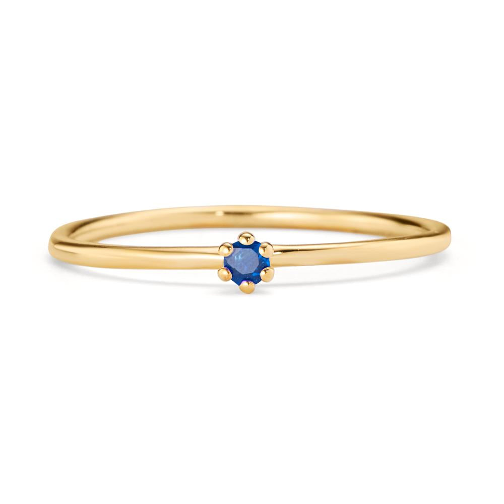 Solitär Ring 585/14 K Gelbgold Saphir 0.04 ct