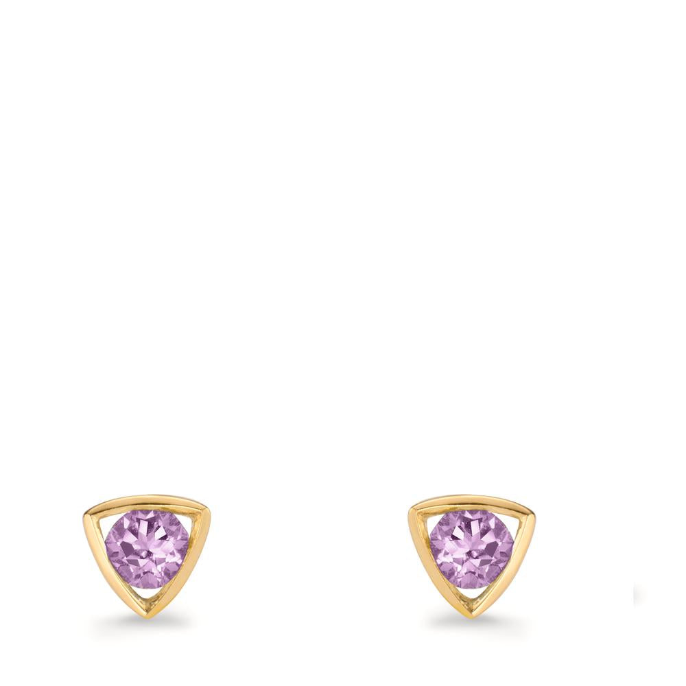 Ohrstecker 585/14 K Gelbgold Amethyst 0.24 ct, 2 Steine Ø4.5 mm