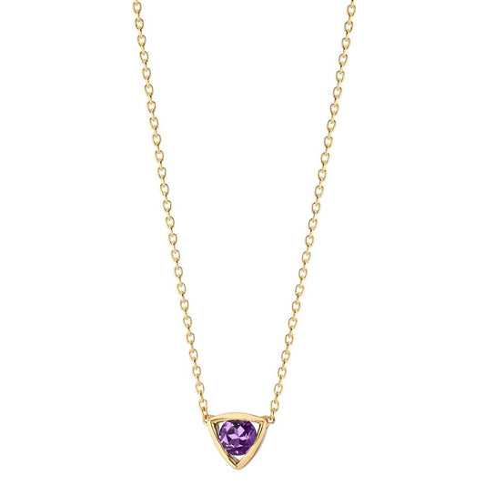 Collier 585/14 K Gelbgold Amethyst 0.11 ct verstellbar