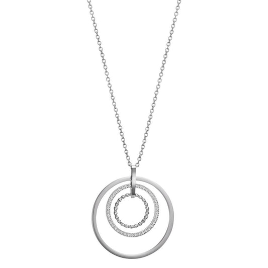 Collier Edelstahl Zirkonia verstellbar Ø42 mm