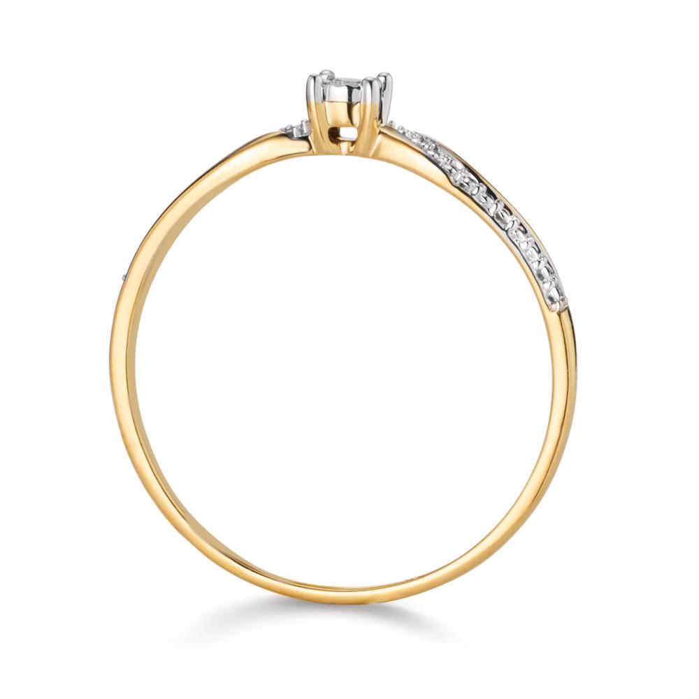 Solitär Ring 750/18 K Gelbgold Diamant 0.02 ct, w-si