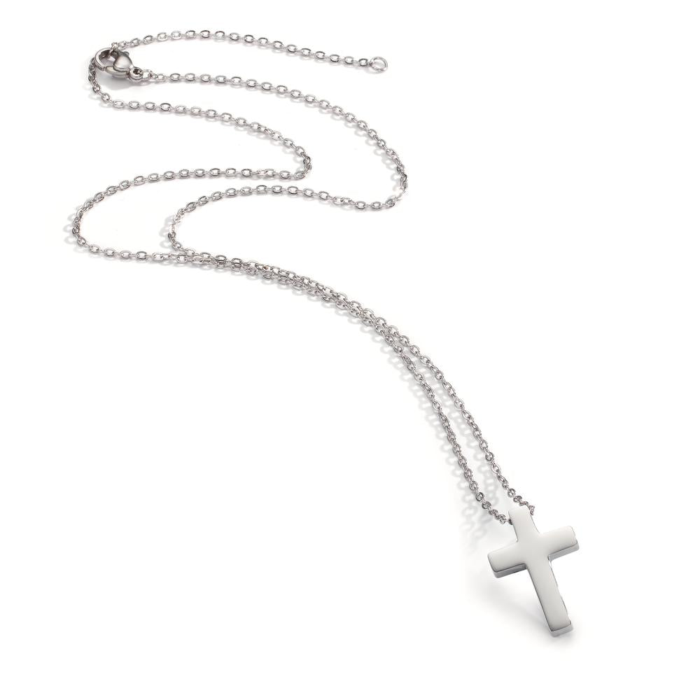 Collier Edelstahl Kreuz verstellbar