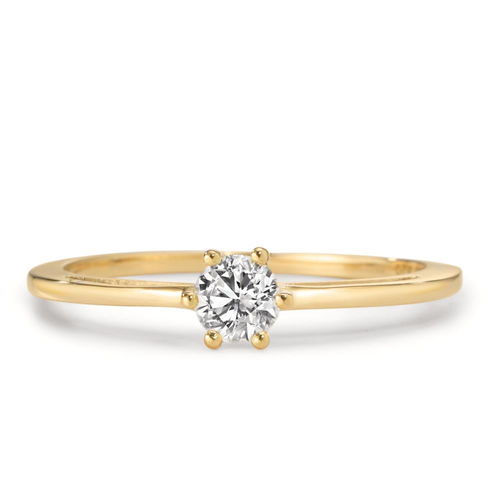 Solitär Ring 750/18 K Gelbgold Diamant Lab Grown 0.20 ct