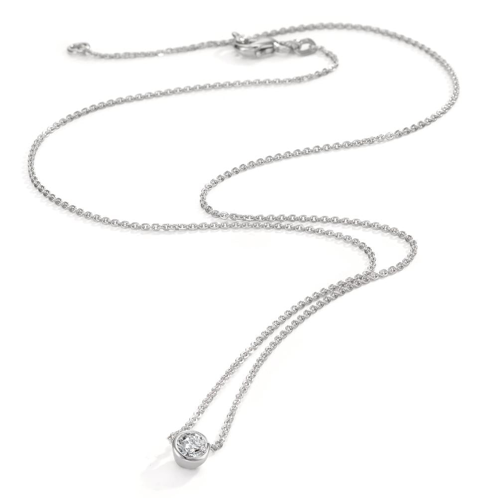 Collier 750/18 K Weissgold Diamant Lab Grown 0.20 ct, w-si 40-42 cm verstellbar