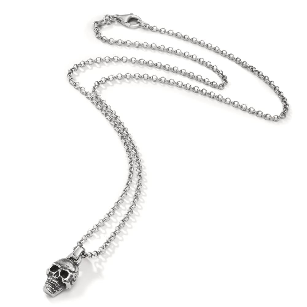 Collier Silber patiniert Totenkopf