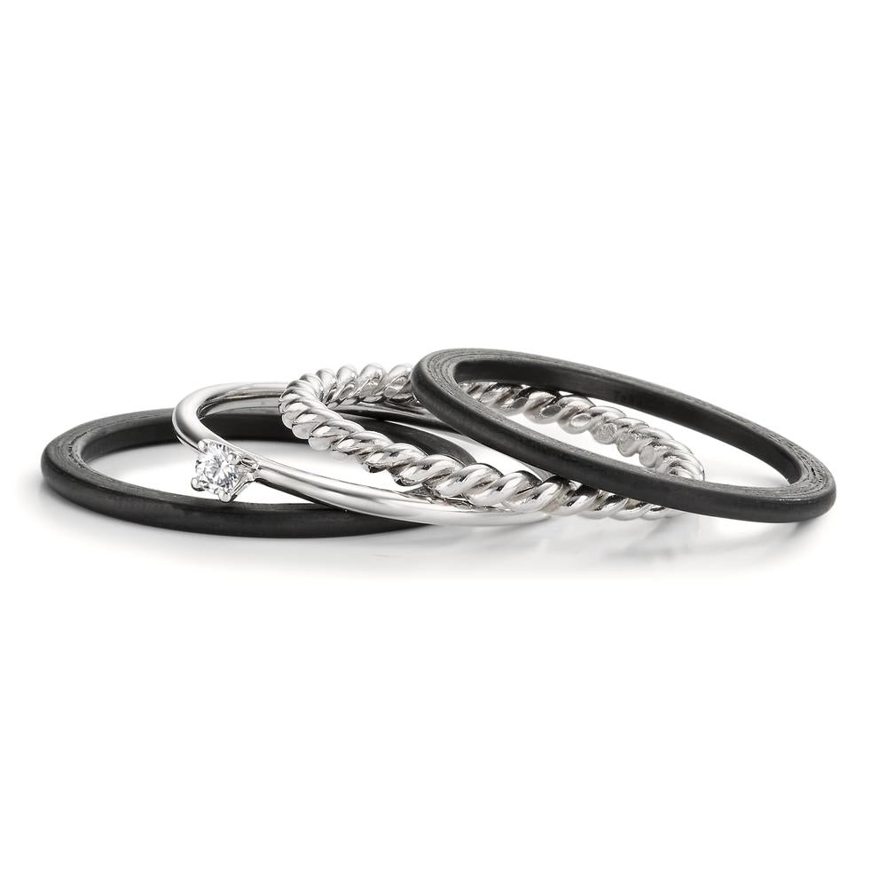 Ringset 4-teilig mit Diamant