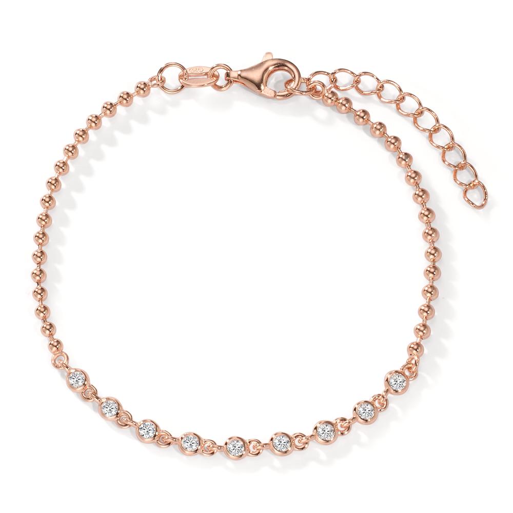 Armband Silber Zirkonia 9 Steine rosé vergoldet verstellbar