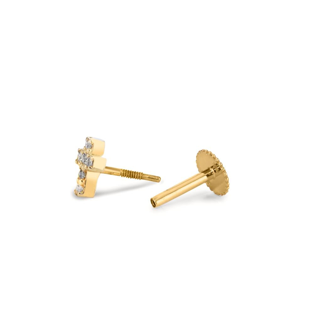 Piercing 375/9 K Gelbgold Zirkonia 6 Steine Kreuz