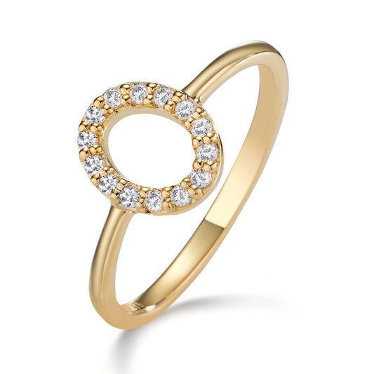 Fingerring 375/9 K Gelbgold Zirkonia Ø8.5 mm