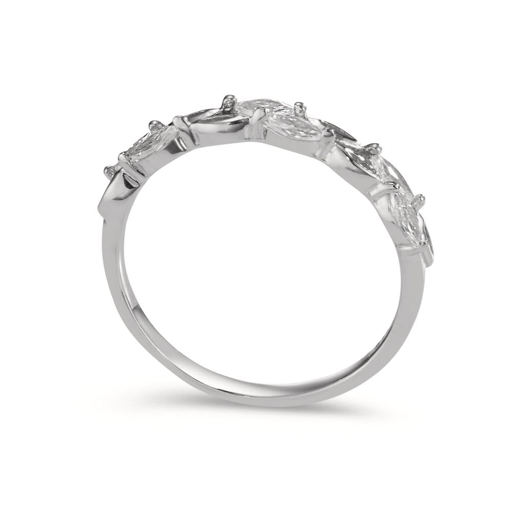 Fingerring Silber Zirkonia 6 Steine rhodiniert