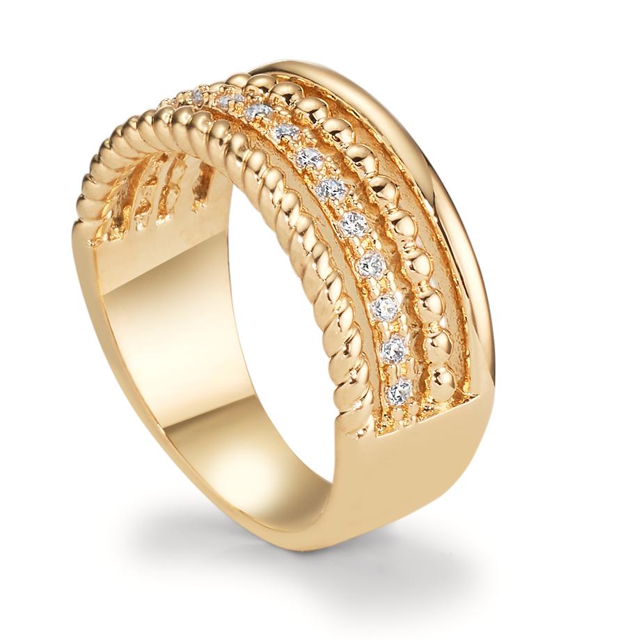 Fingerring Bronze Zirkonia vergoldet