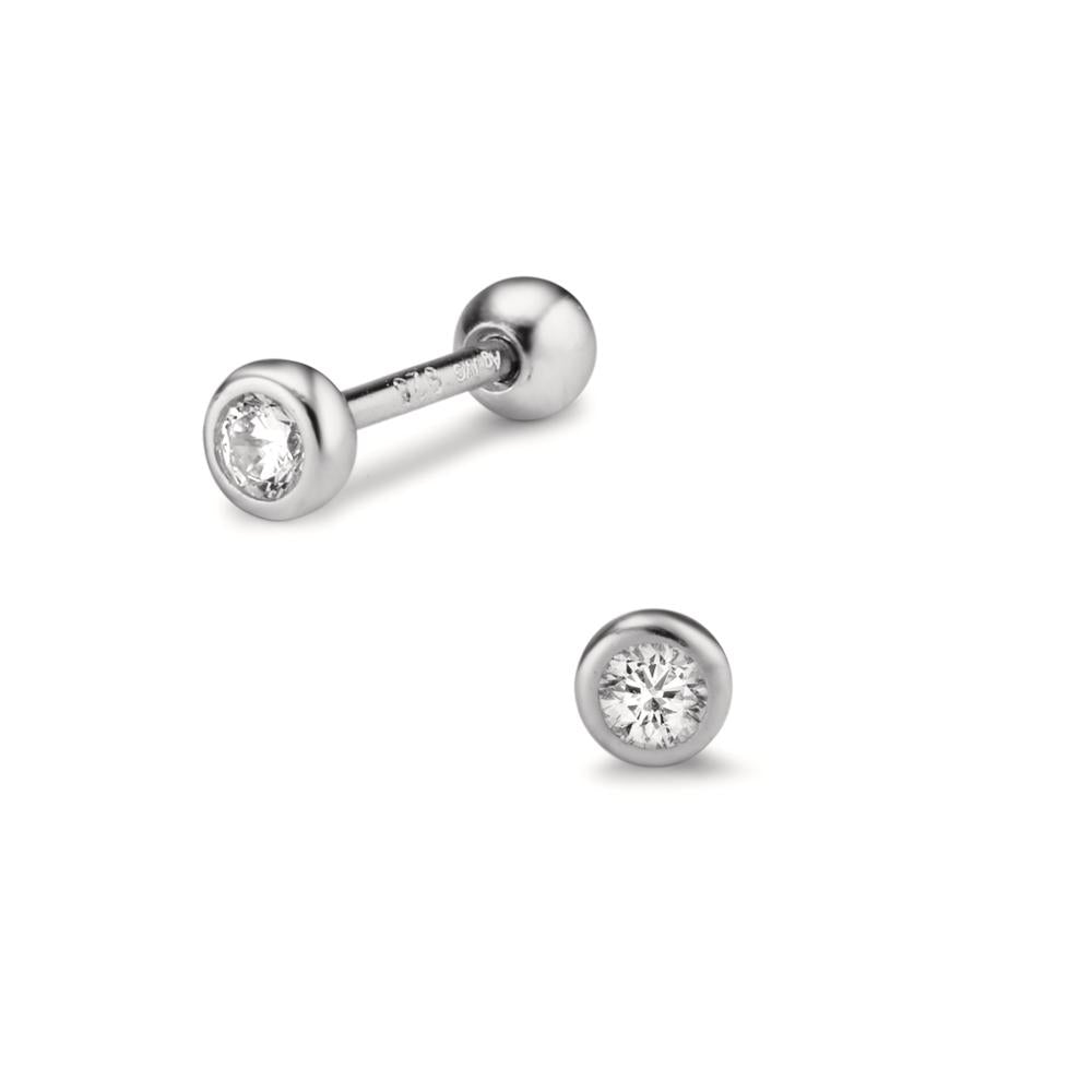 Piercing Silber Zirkonia rhodiniert Ø3.5 mm