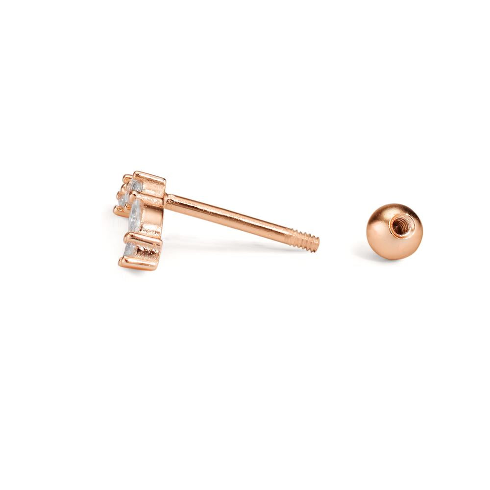 Piercing Silber Zirkonia 5 Steine rosé vergoldet