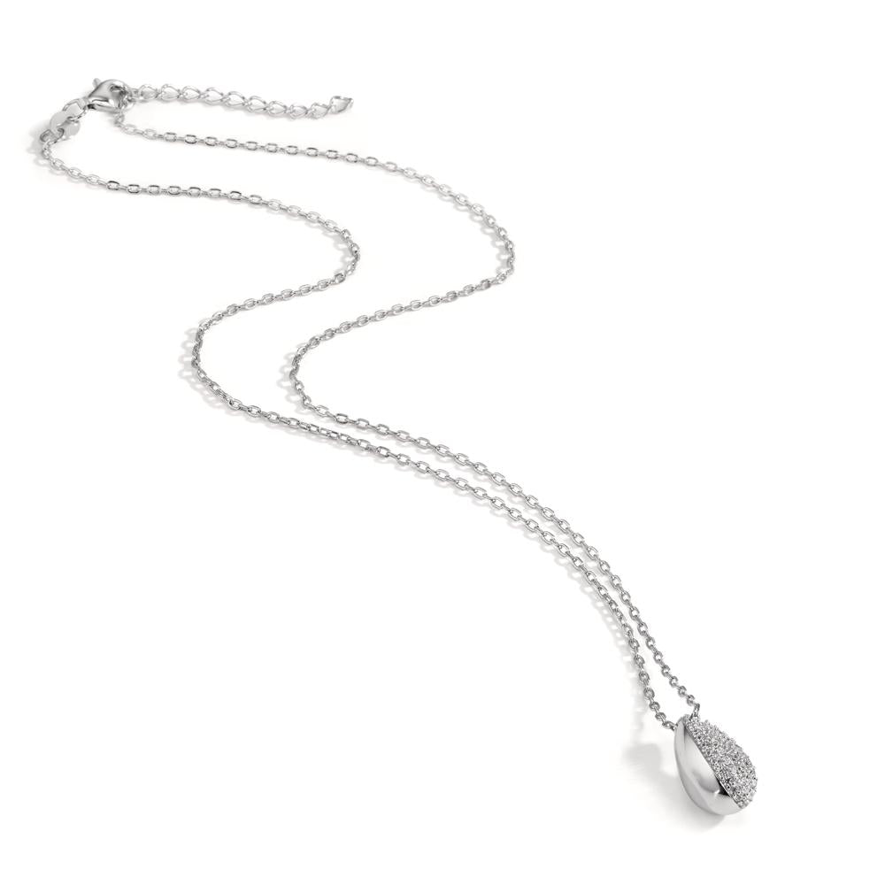 Collier Silber Zirkonia rhodiniert Tropfen 40-45 cm verstellbar