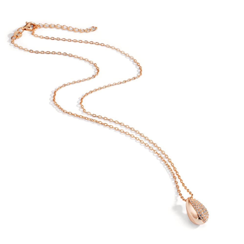 Collier Silber Zirkonia rosé vergoldet Tropfen 40-45 cm verstellbar