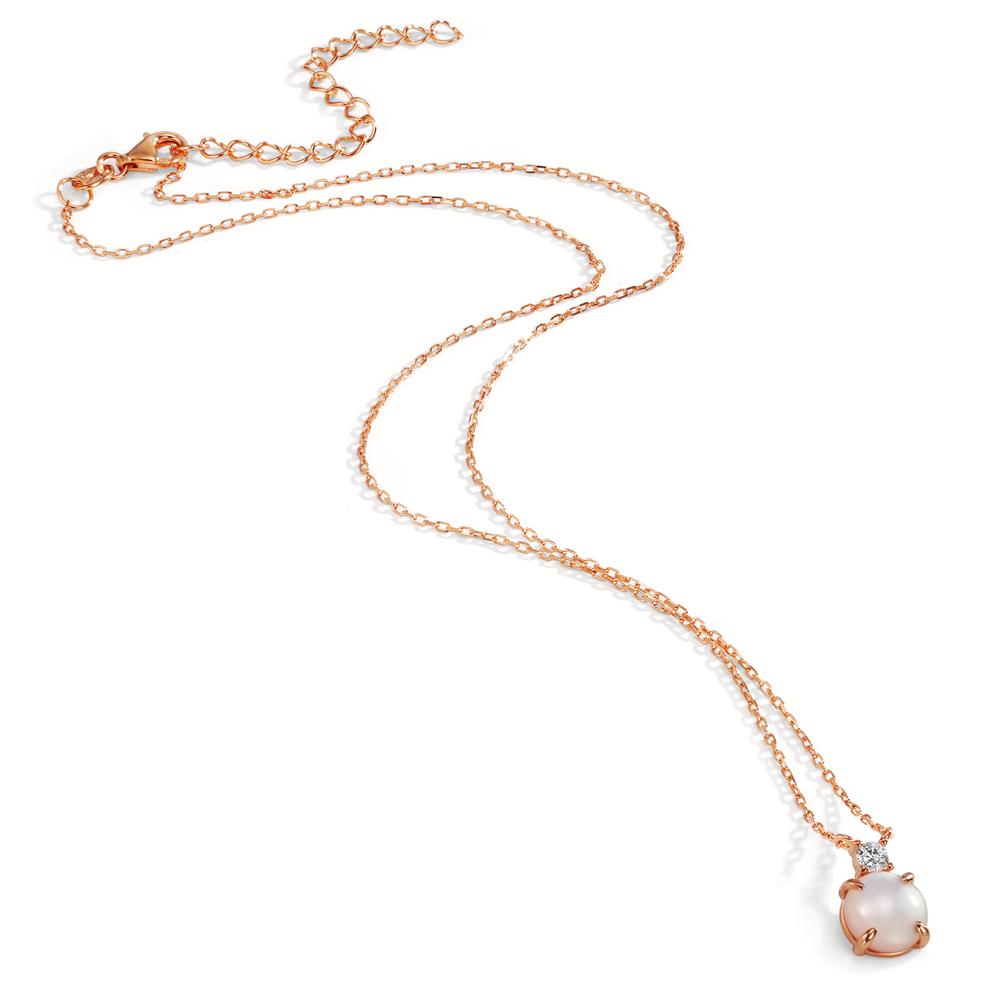 Collier Silber Zirkonia rosé vergoldet Perlmutt 40-45 cm verstellbar