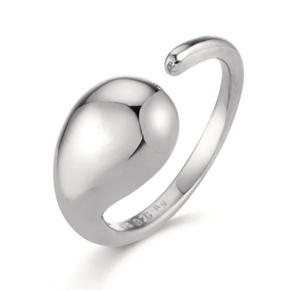 Fingerring Silber rhodiniert Tropfen