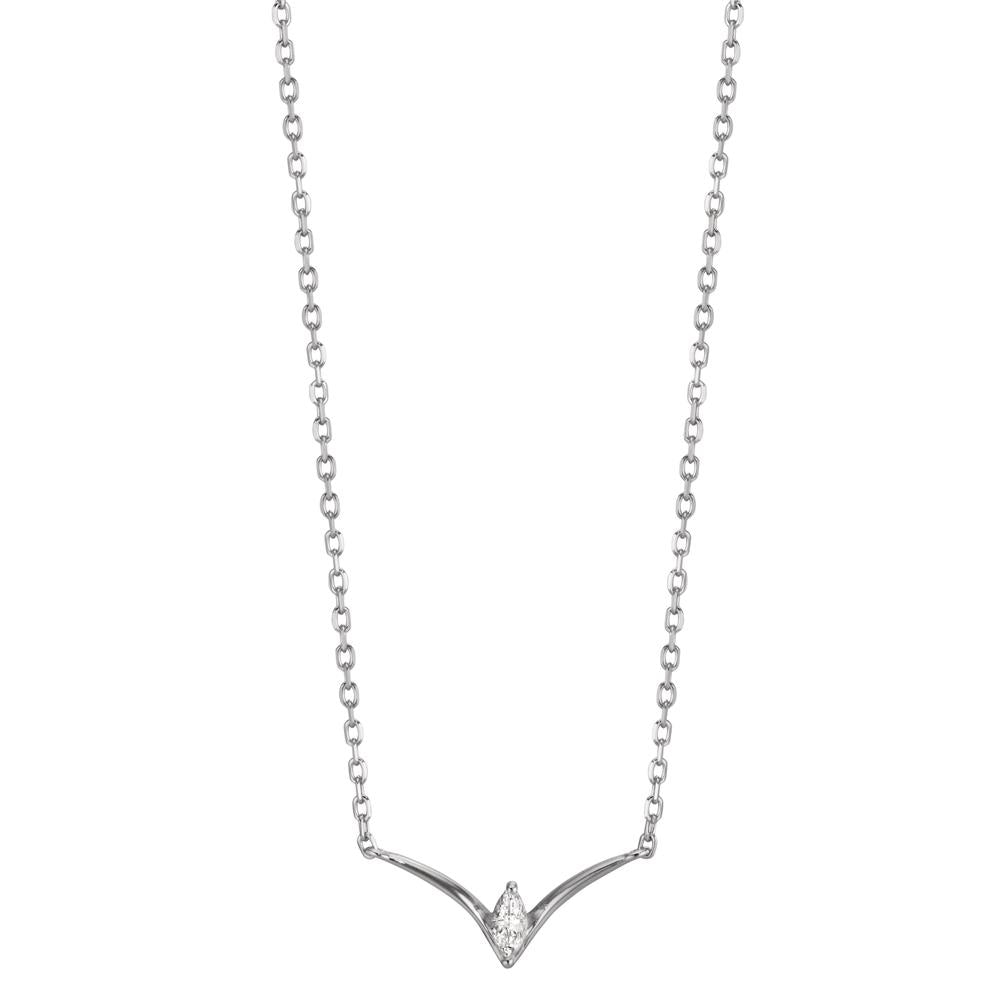 Collier Silber Zirkonia rhodiniert 42-47 cm verstellbar