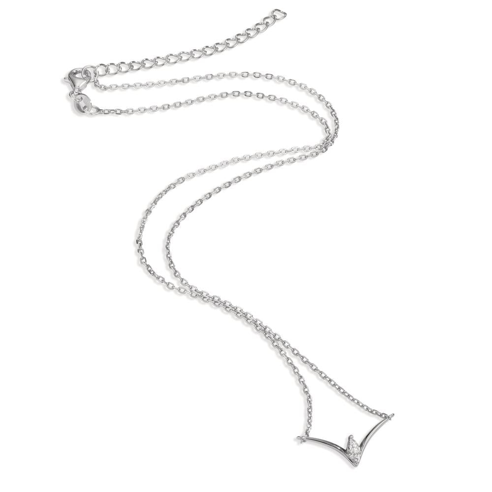 Collier Silber Zirkonia rhodiniert 42-47 cm verstellbar