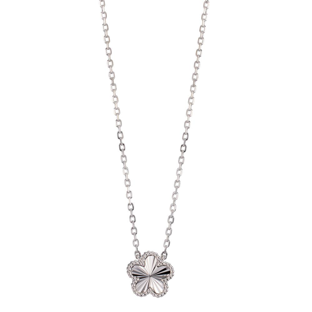 Collier Silber Zirkonia rhodiniert Blume 40-45 cm verstellbar