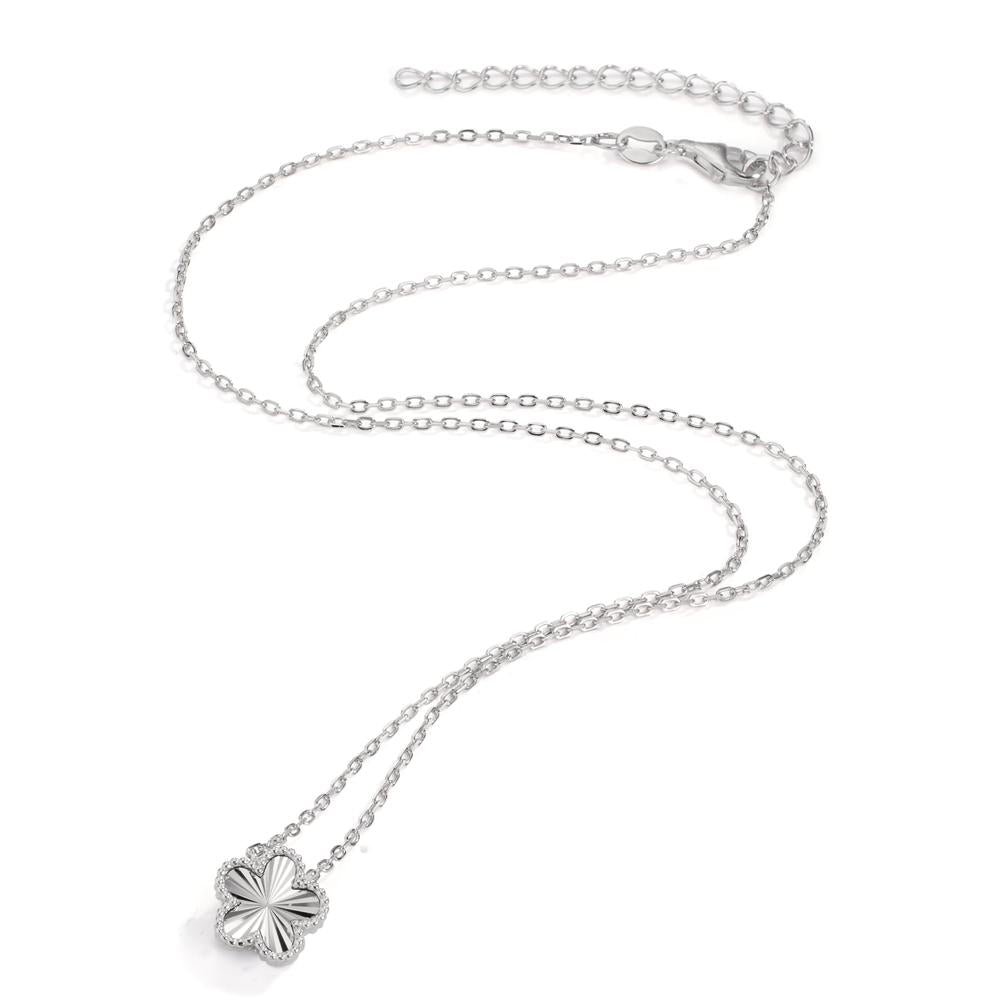 Collier Silber Zirkonia rhodiniert Blume 40-45 cm verstellbar