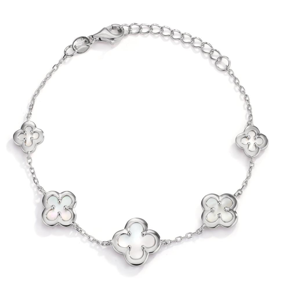 Armband Silber rhodiniert Perlmutt Blume verstellbar