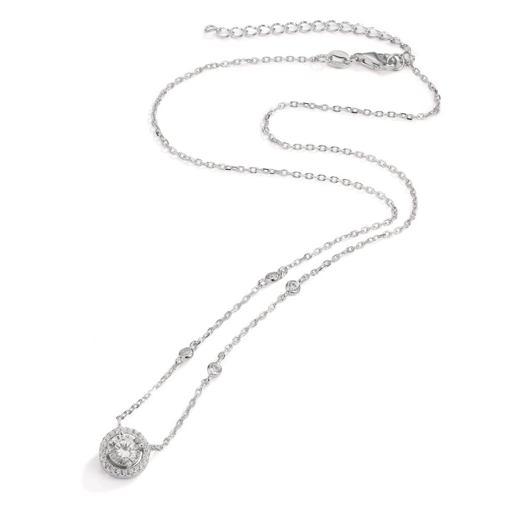 Collier Silber Zirkonia rhodiniert 40-45 cm verstellbar