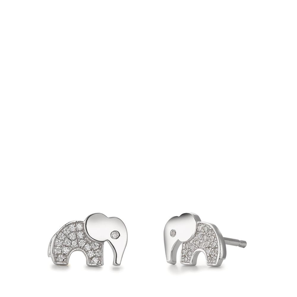 Ohrstecker Silber Zirkonia rhodiniert Elefant