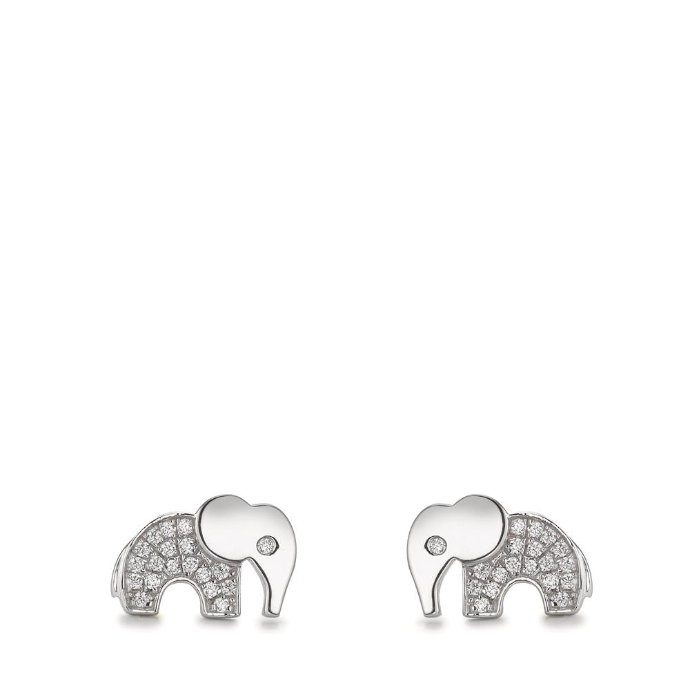 Ohrstecker Silber Zirkonia rhodiniert Elefant