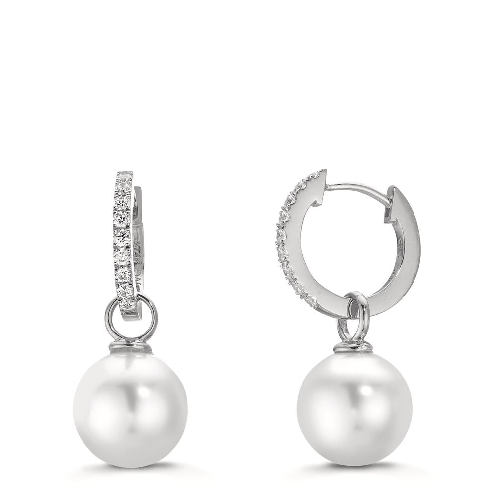 Klappcreolen Silber Zirkonia 18 Steine rhodiniert shining Pearls