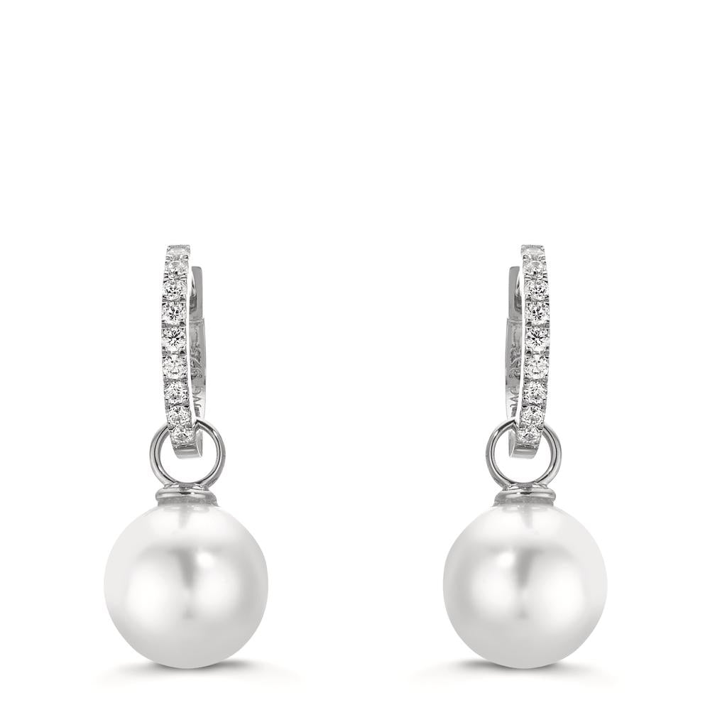 Klappcreolen Silber Zirkonia 18 Steine rhodiniert shining Pearls